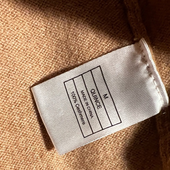 Quince Cashmere Crewneck Sweater Tan Size M - Picture 7 of 12